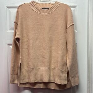 Women's Pale Peach Side Slit Sweater small